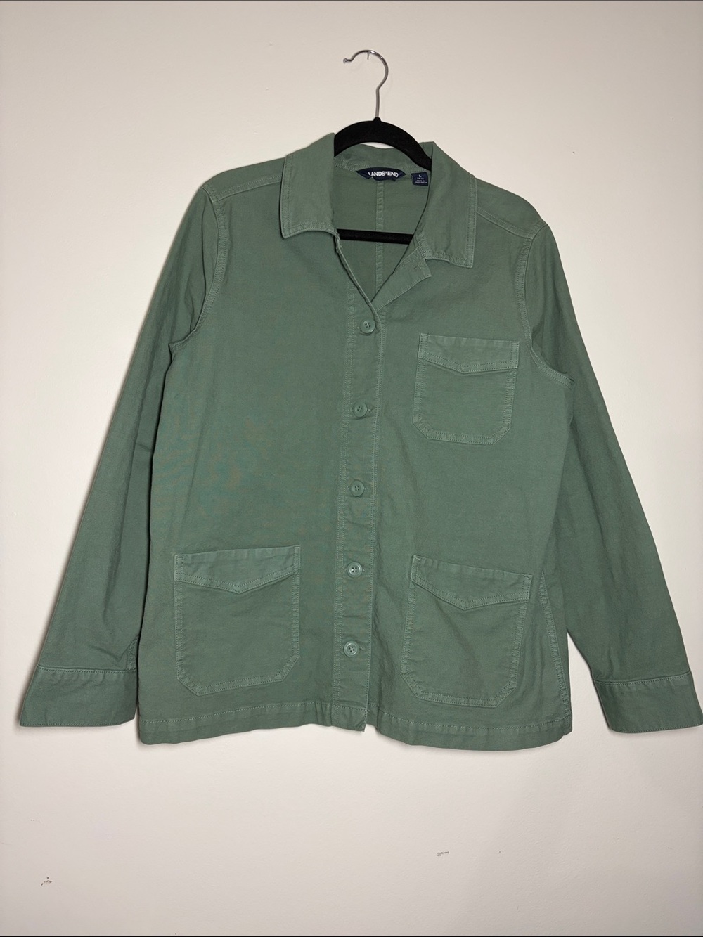 Lands End Utility Jacket Chore Coat Cotton - Size L